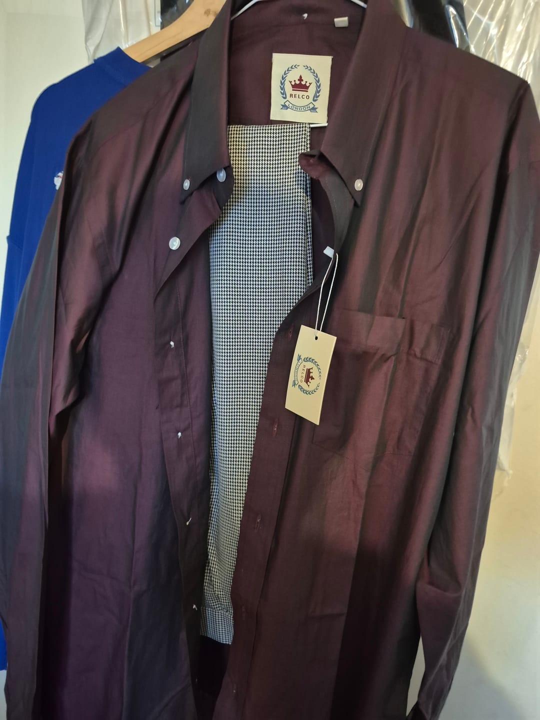 Customer photo review of Shirt Long Sleeve - Burgundy Two Tone