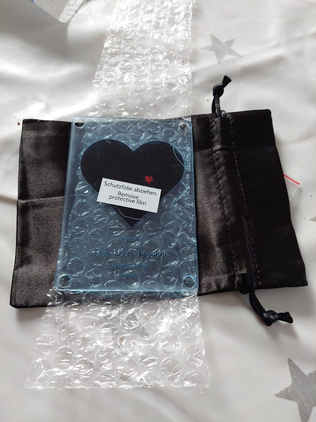 Customer photo review of Wo wir uns fanden - Personalisierter Acryl Magnet mit Karte und Ort