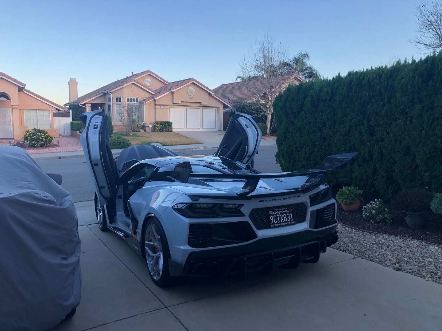 Customer photo review of Corvette C8 ZR1 Style DRY CARBON FIBER Rear High Wing Spoiler Bracket
