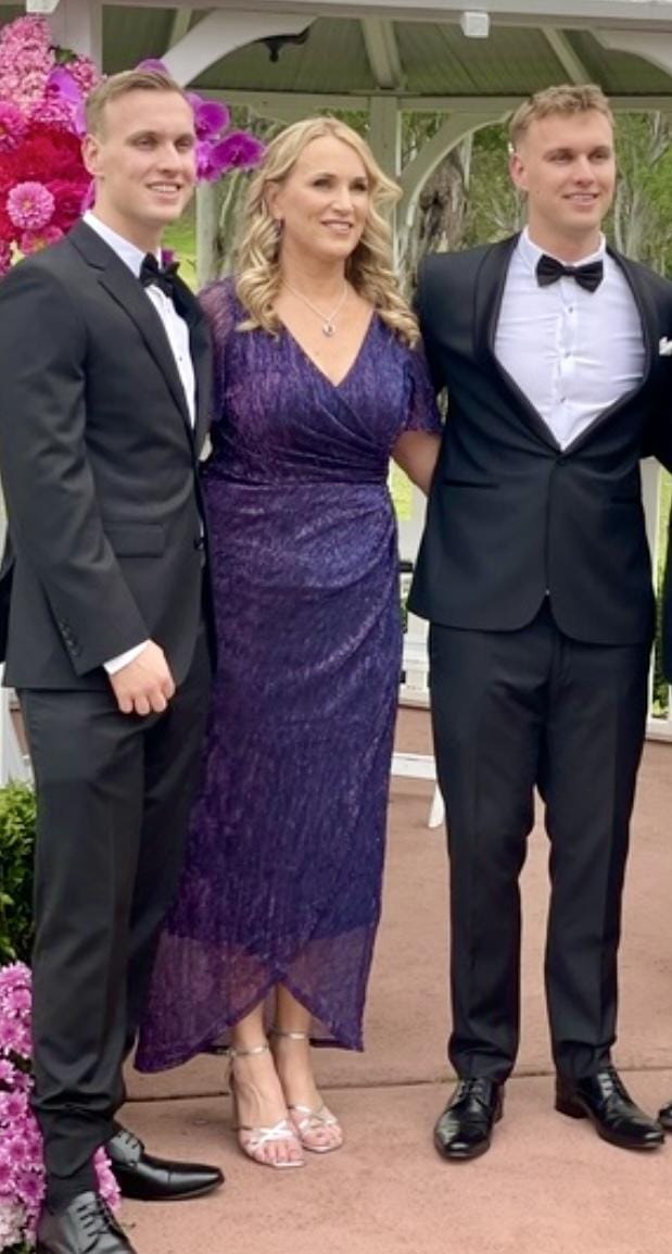 Customer photo review of Gemma Purple Shimmer Gown