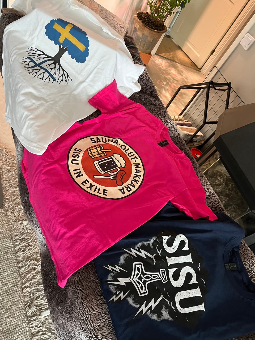 Customer photo review of Sauna, Olut, Makkara - Sisu in Exile T-shirt