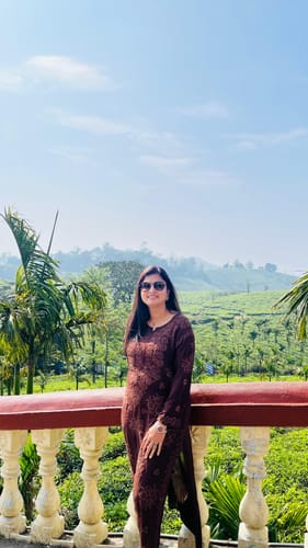 Customer photo review of Hoor Chocolate Brown Viscose Georgette kurta