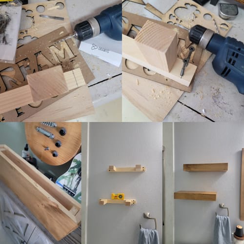 Customer photo review of Modern 3" Thick Floating Shelves