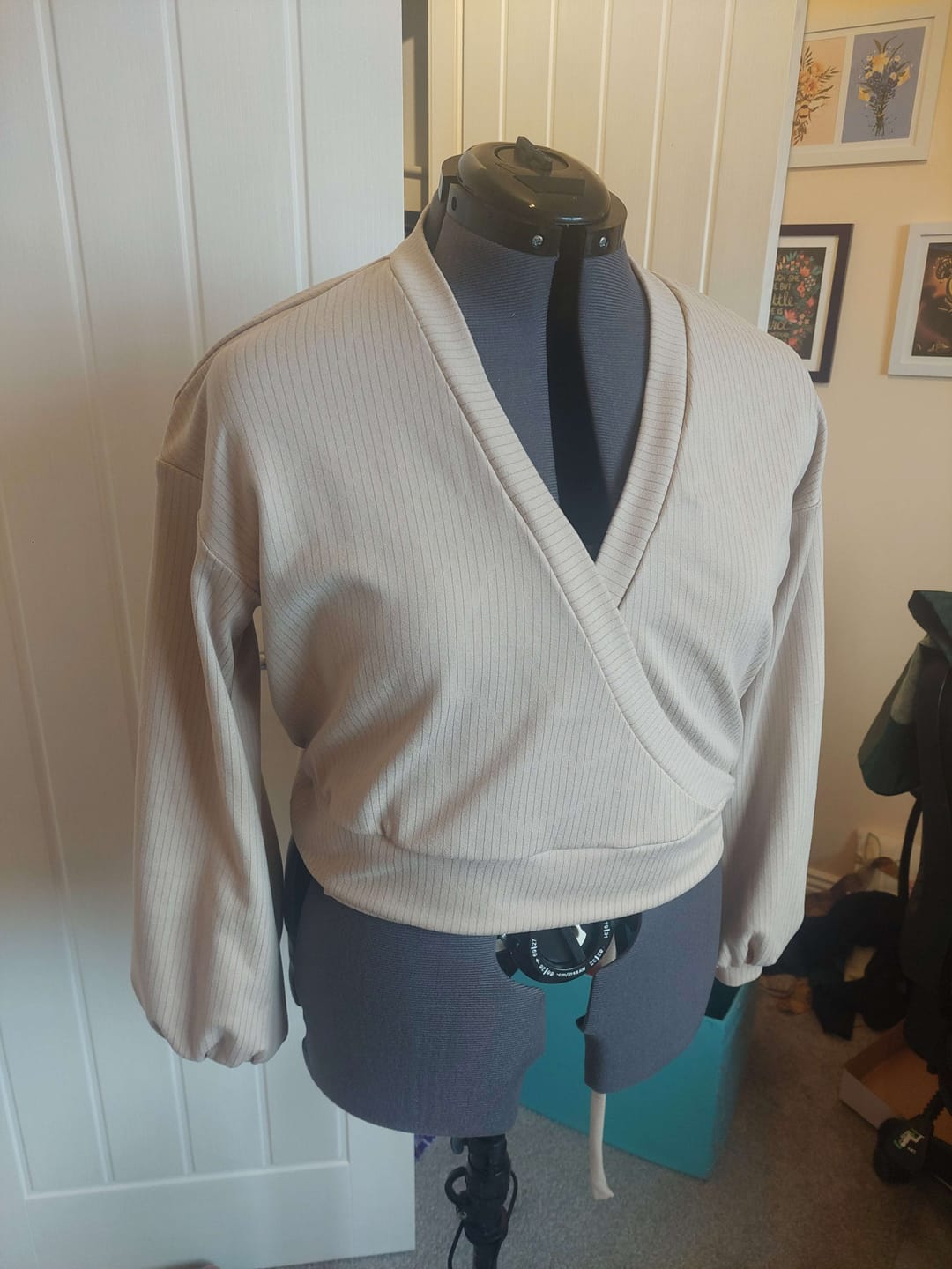 Customer photo review of Narrow Stripes Brushed Soft Knit Fabric