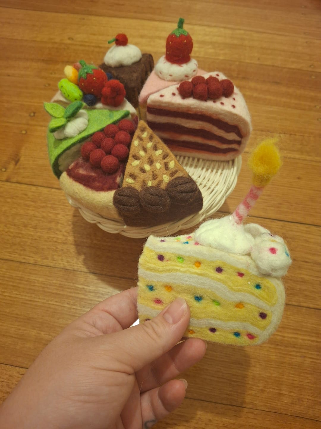 Customer photo review of Felt Confetti Cake Slice