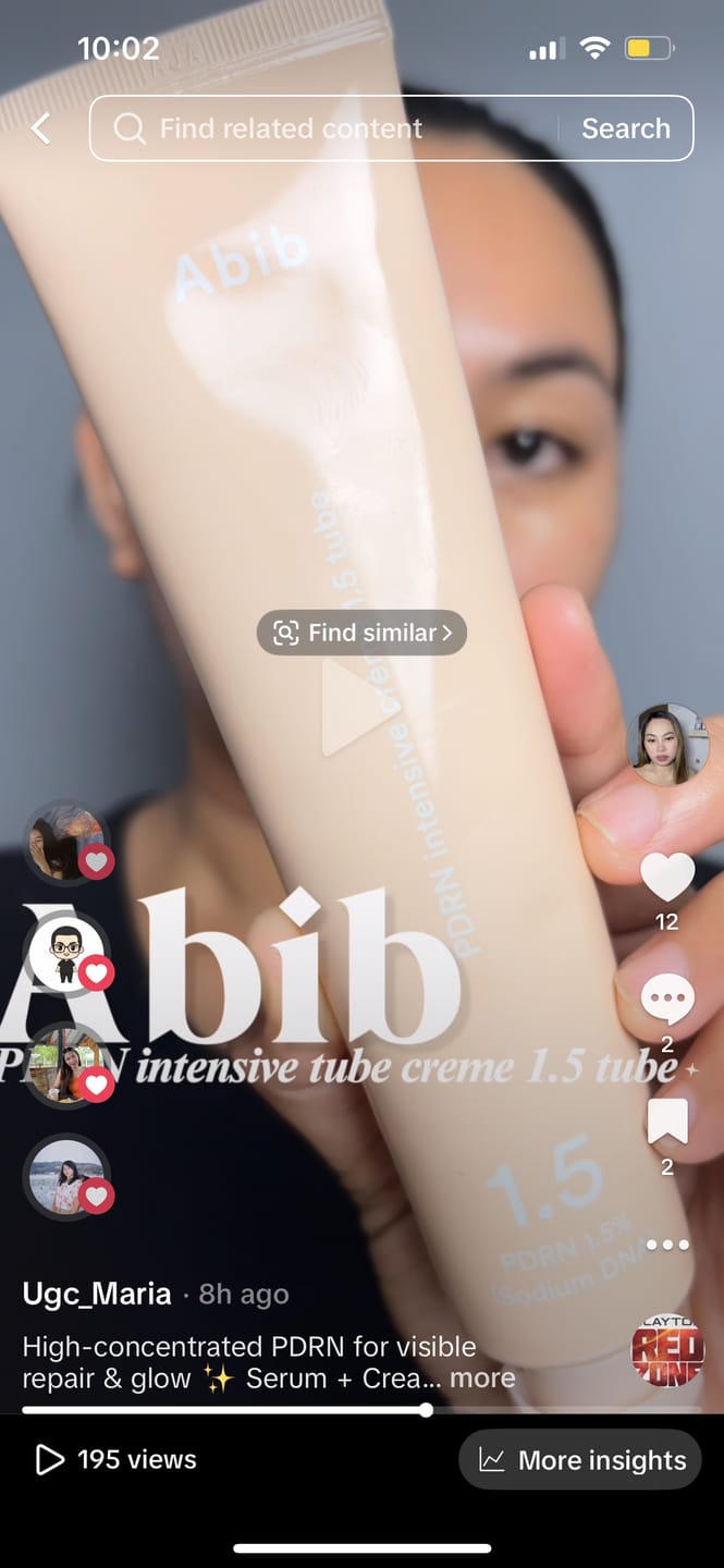 Customer photo review of PDRN intensive cream 1.5 tube