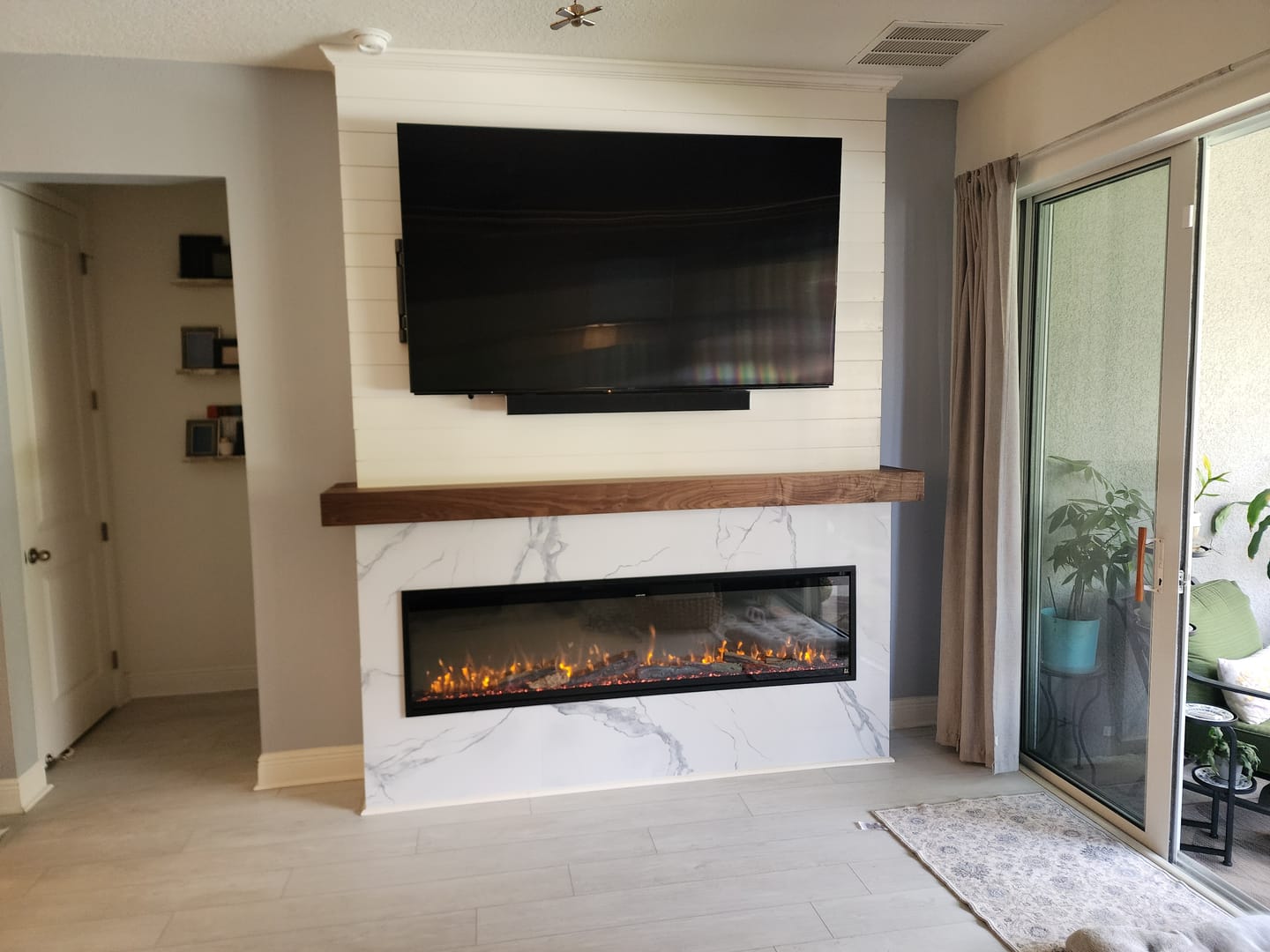 Customer photo review of White Carrara Marble Wall Panel 96" X 48"
