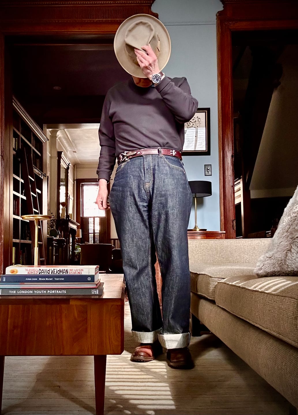 Customer photo review of 15.5OZ Classic 705 Wide-Leg jeans-Regular Wash