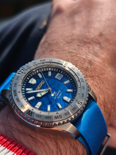 Customer photo review of Blue Nylon Watch Strap