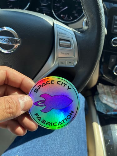 Customer photo review of 100 2.5" Custom Holographic Stickers