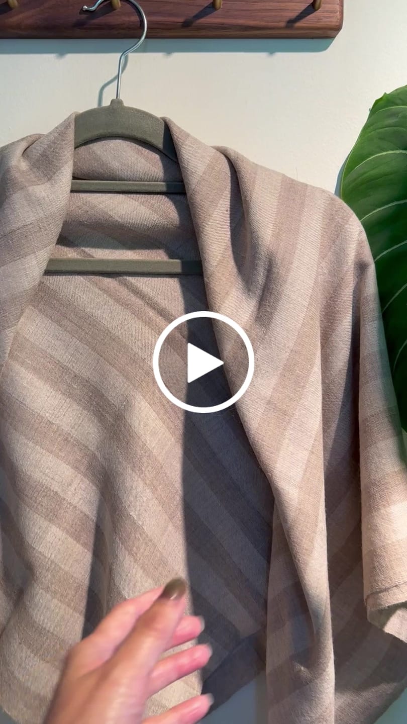 Customer video review of Feather Soft Grey and Ivory Striped Handloom Pashmina Shawl