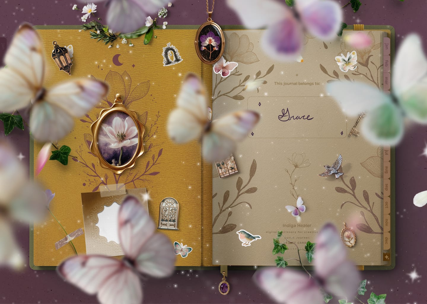 Customer photo review of Digital Bullet Journal - Velvet Garden