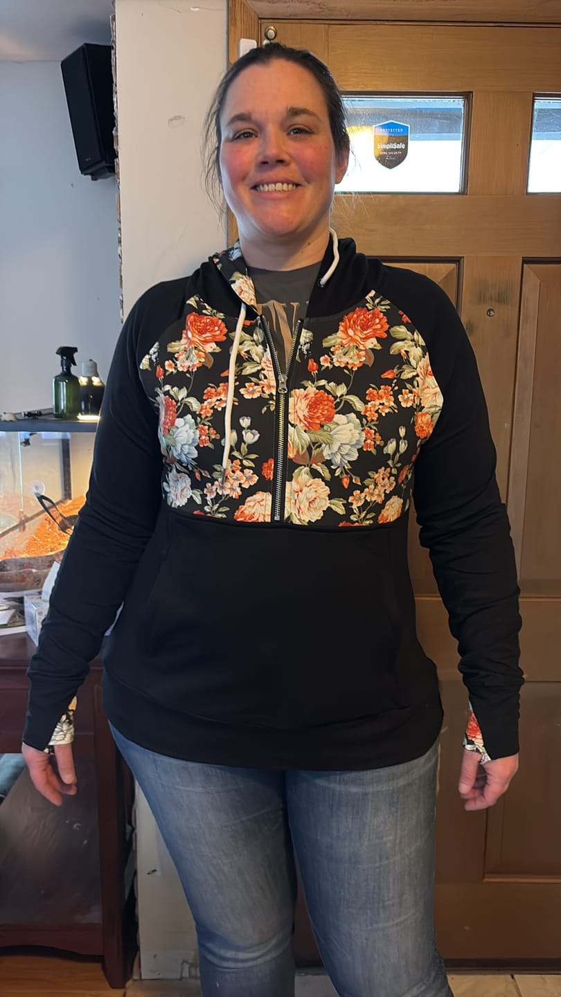 Customer photo review of Bliss Half Zip Women's Hoodie: : Final Sale