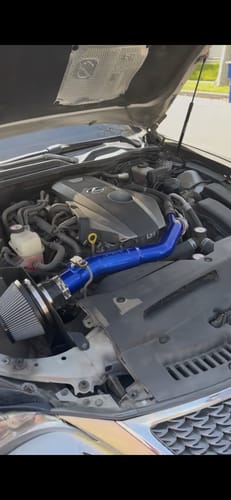 Customer photo review of HPS Shortram Air Intake Kit 2016-2017 Lexus IS200t 2.0L Turbo, Includes Heat Shield, Blue