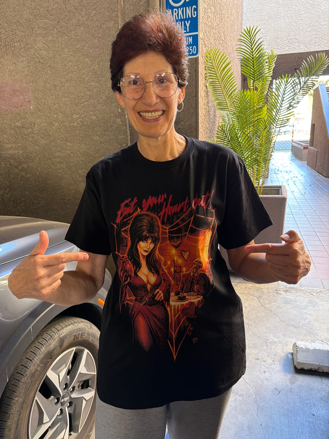 Customer photo review of ELVIRA: EAT YOUR HEART OUT - T-SHIRT