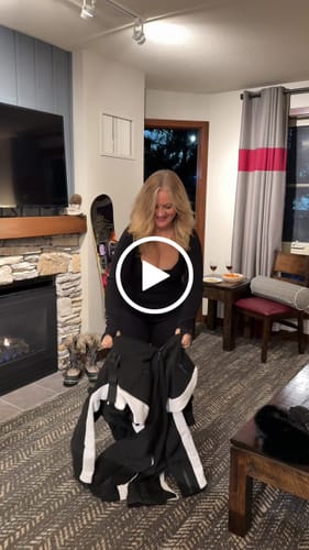 Customer video review of Women's Minimalist Faux Fur Dark Brown Down One-piece Ski Suits