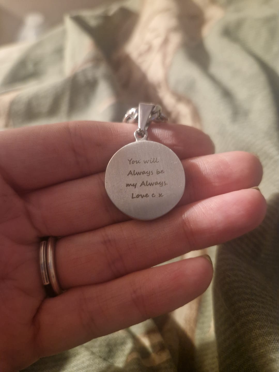 Customer photo review of "To My Soulmate" - Compass Pendant