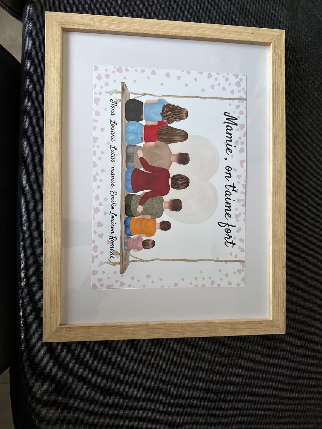 Customer photo review of Affiche Personnalisée - Mamie et Petits-enfants