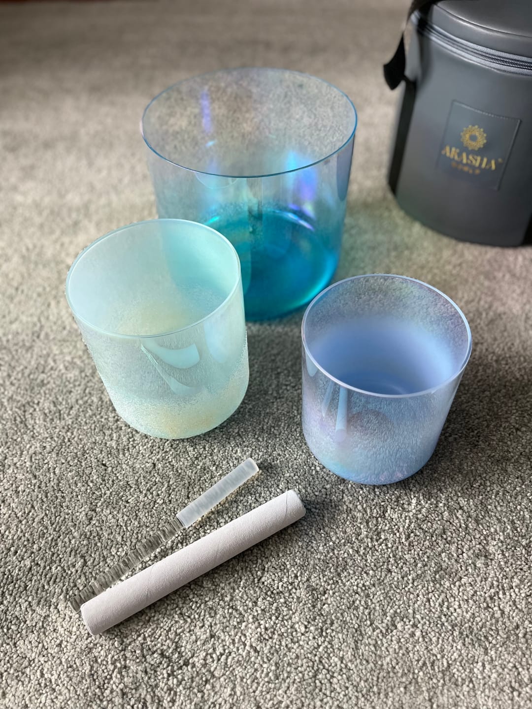 Customer photo review of "Ocean Bliss" Klangschalen Set AkashaBowls® 432 Hz