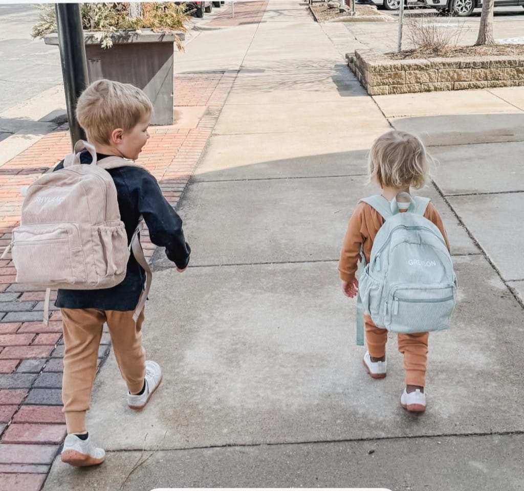 Customer photo review of Yooushi® Corduroy Backpack – Iced Latte