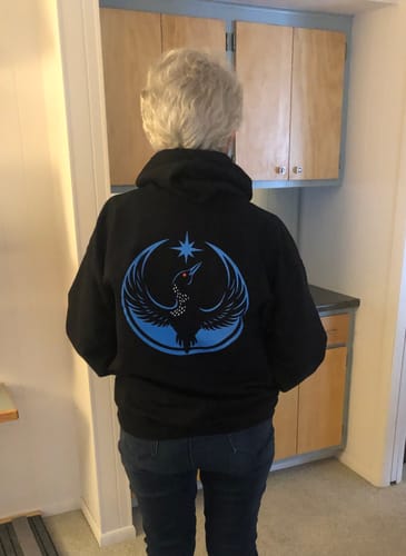 Customer photo review of Minnesota Strong Rebel Loon Hoodie