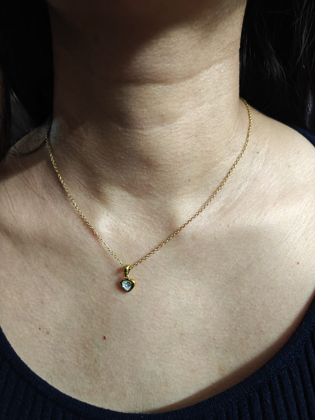 Customer photo review of Twin Glow Heart Necklace