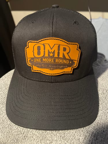 Customer photo review of Richardson 112 Genuine Leather Patch Hats Laser Engraved