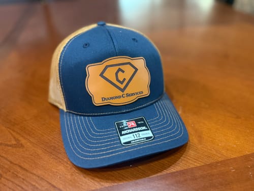 Customer photo review of Richardson 112 Genuine Leather Patch Hats Laser Engraved