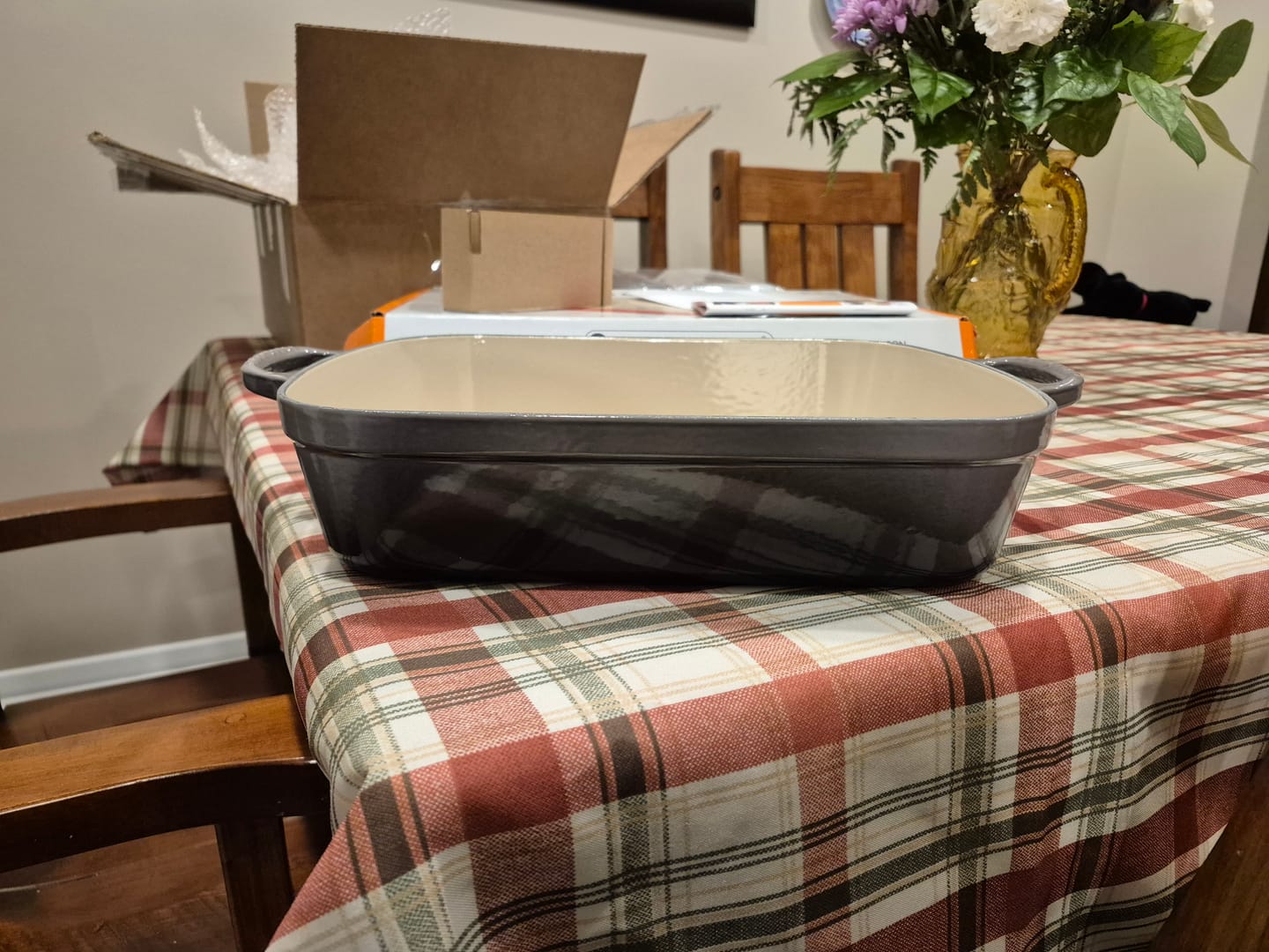 Customer photo review of Le Creuset Cast Iron 5 QT (4.9L) Rectangular Roasting Pan
