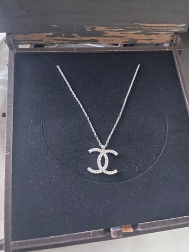 Customer photo review of Crystal CC Necklace 925 Sterling Silver Pendant with Chain