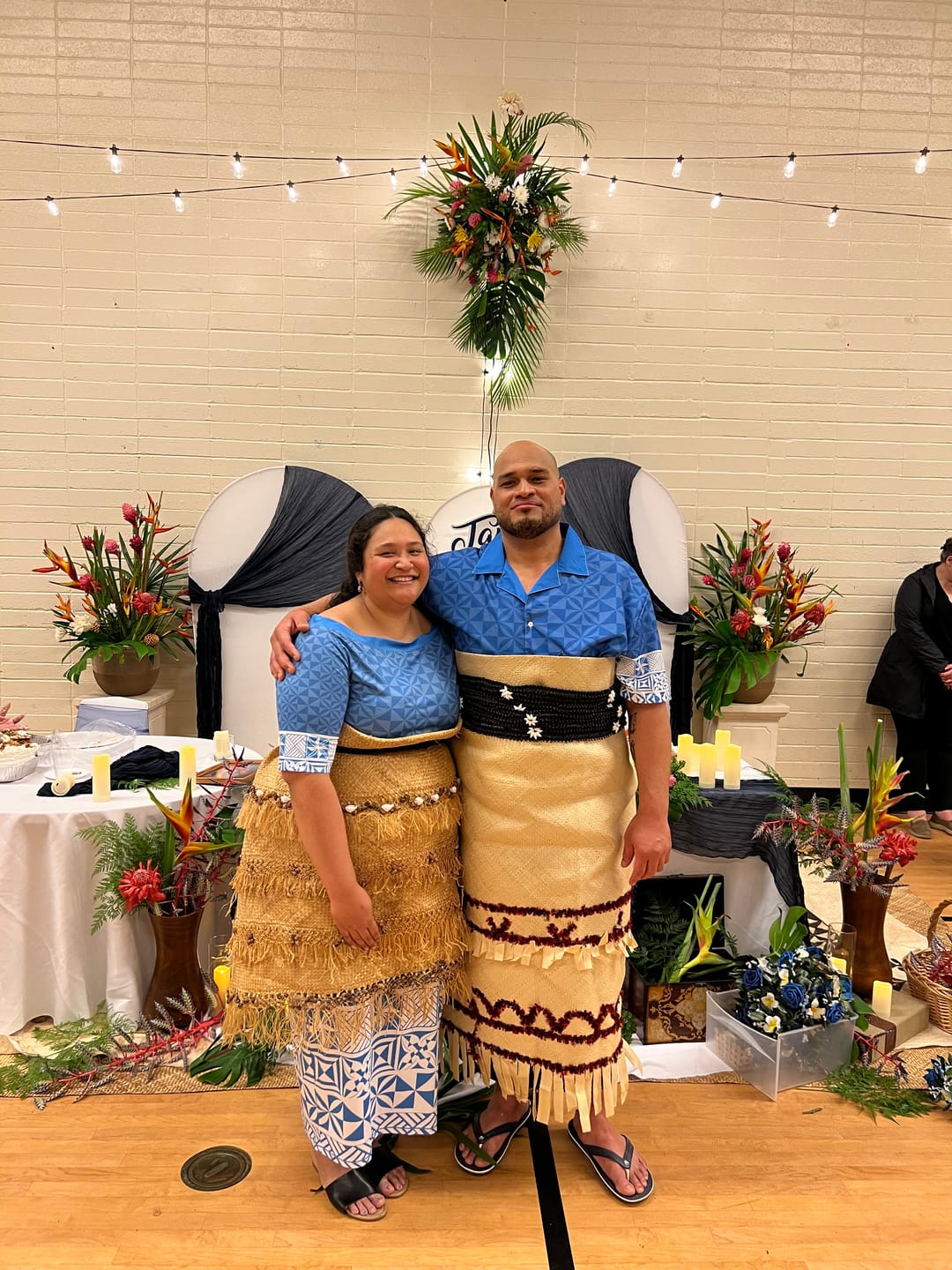 Customer photo review of Tonga Combo Puletasi And Shirt Ngatu Style Blue