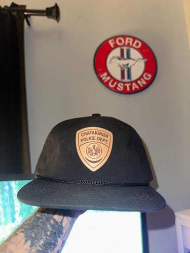 Customer photo review of Custom Leather Patch 5-Panel Rope Hat - Blank Rope Hats