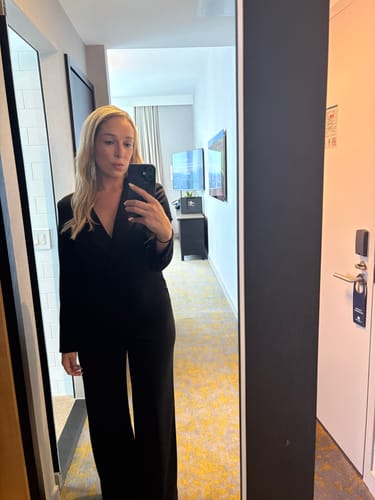 Customer photo review of Roland Tuxedo Jumpsuit by Jay Godfrey - RENTAL