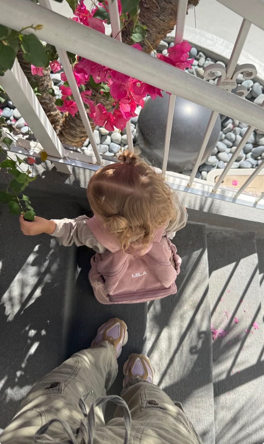Customer photo review of Yooushi® Corduroy Backpack – Dusty Pink