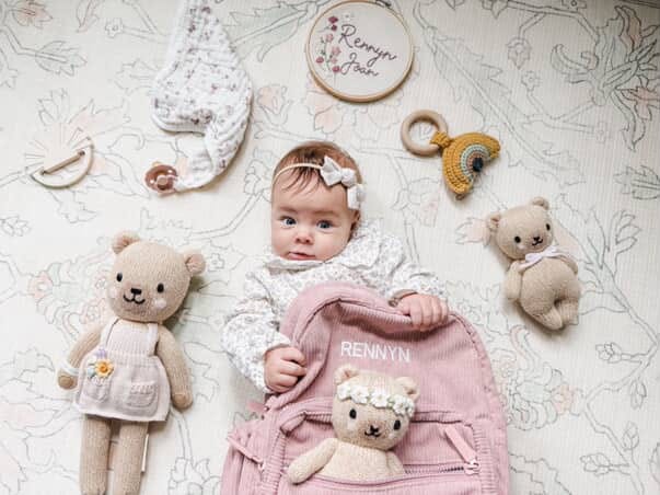Customer photo review of Yooushi® Corduroy Backpack – Dusty Pink