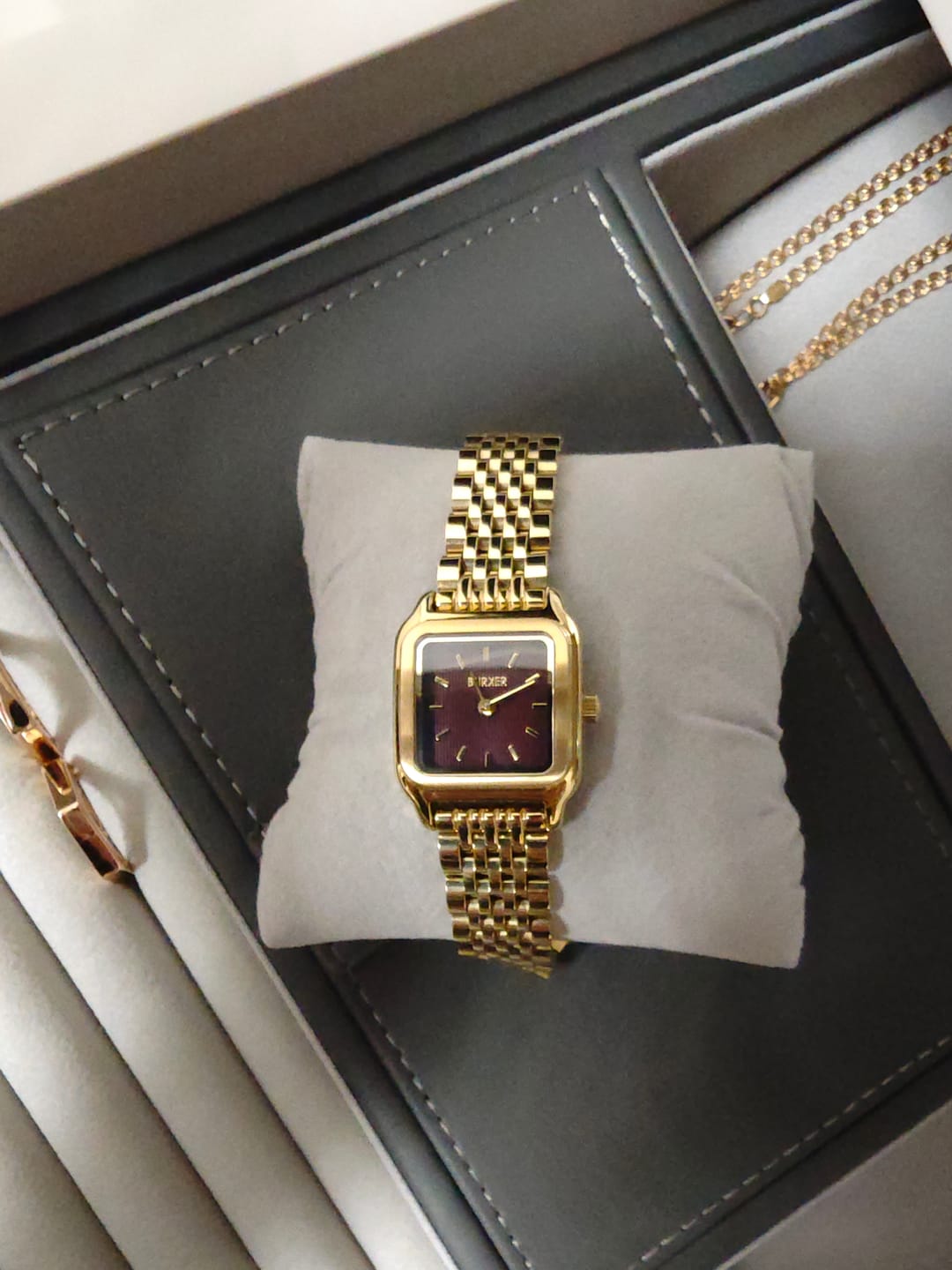 Customer photo review of Macy Petite Gold Burgundy