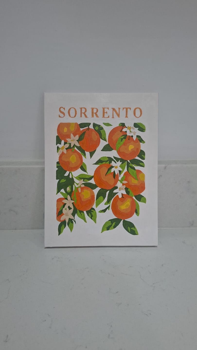 Customer photo review of 6 Mini Paintings - Italian Fruit & Drinks Set