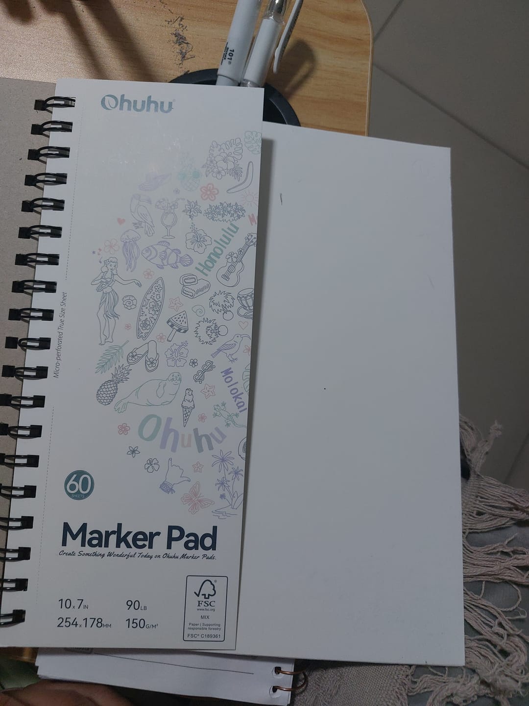 Customer photo review of Ohuhu Heavyweight Bleedproof Double-Sided Marker Pad, Spiral-Bound - Kamakou
