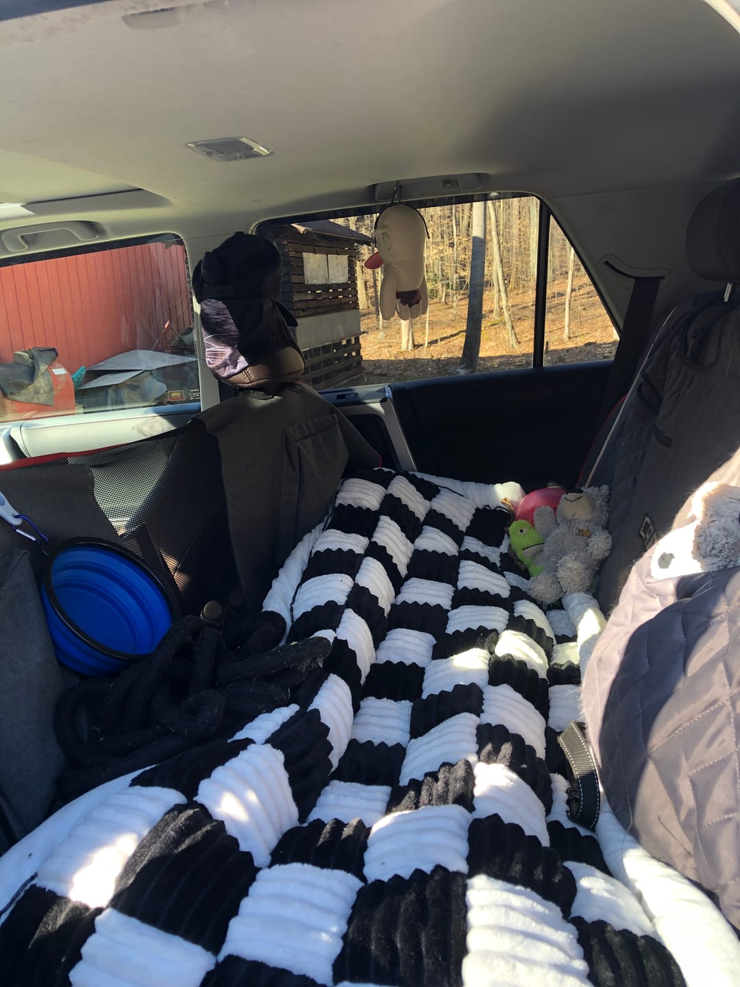 Customer photo review of Plush Backseat Dog Bed (Made For The Hard Bottom Car Seat Cover)