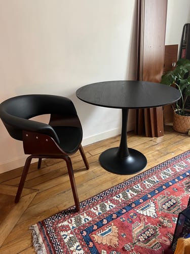 Customer photo review of SALLA - Table à manger 4 personnes ronde en bois