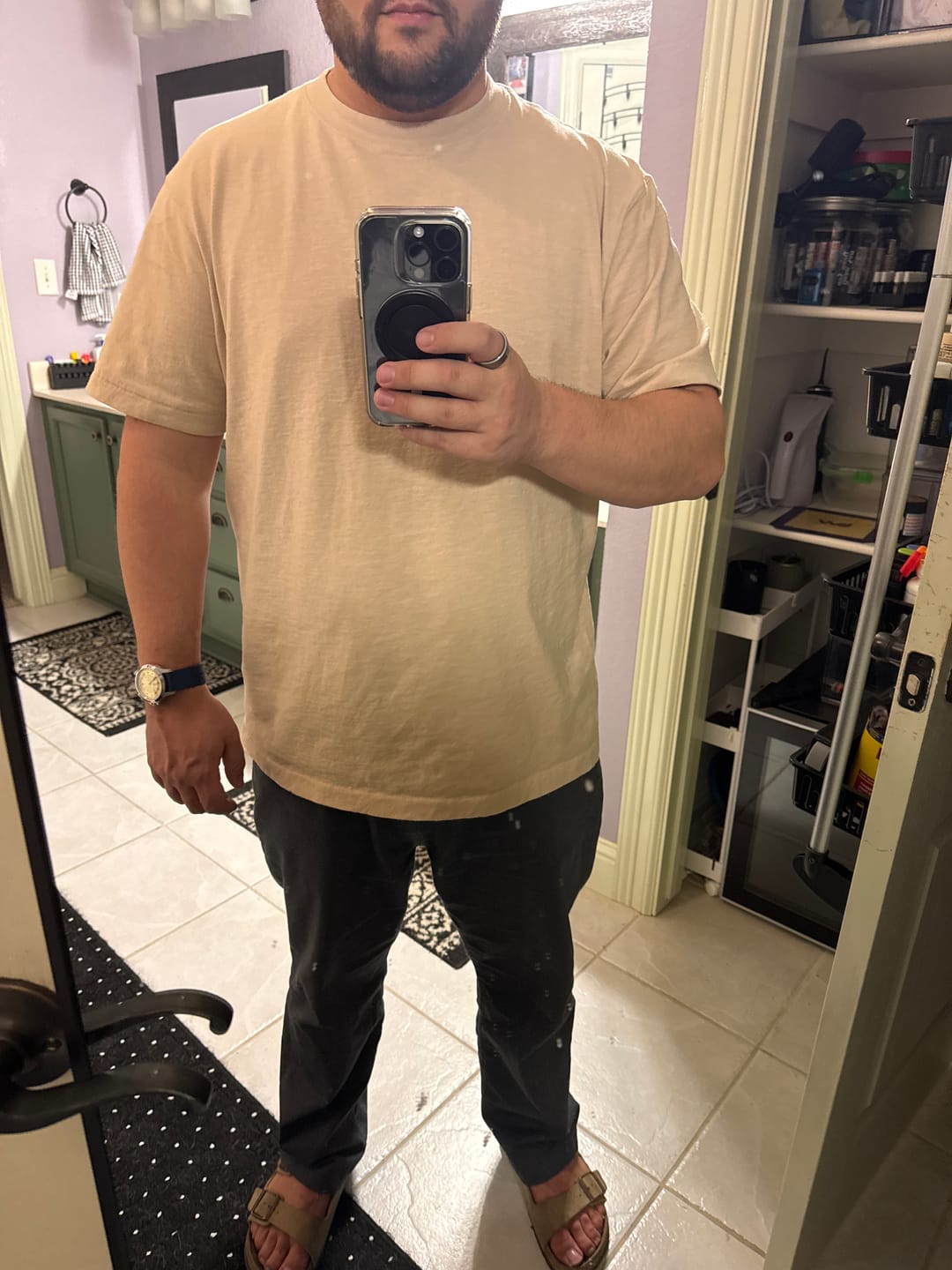 Customer photo review of Classic Fit Loopwheel Slub Cotton T-Shirt