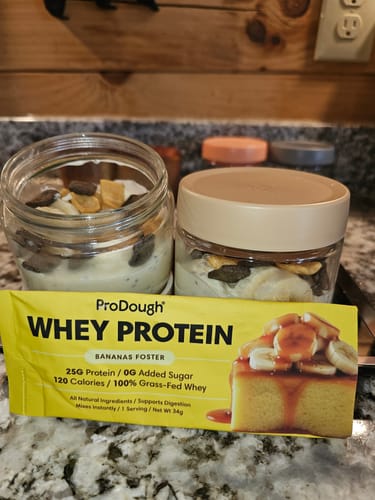 Customer photo review of Whey Protein Powder - Single Serving Sample Stick Packs