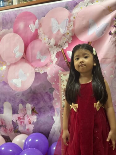 Customer photo review of Girls Birthday Red Vest Dress Children's Bow Princess Dress