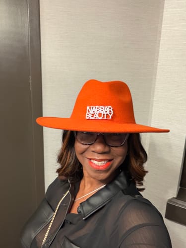 Customer photo review of Atlanta Wide Brim Fedora - Orange