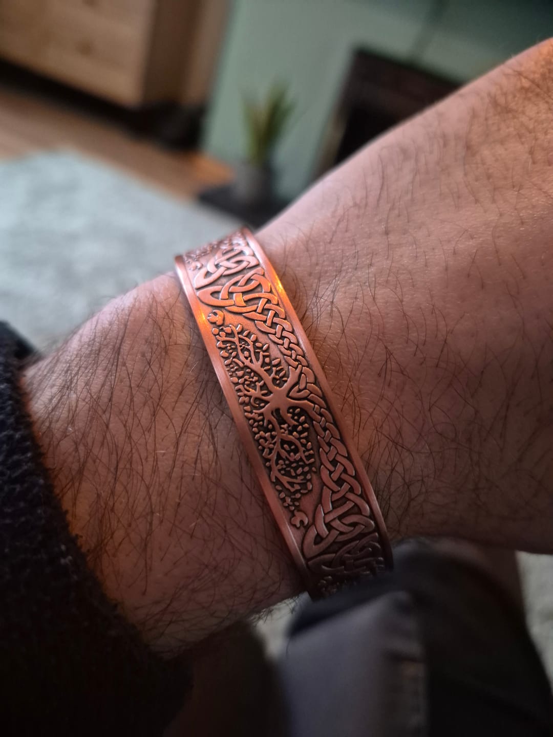 Customer photo review of Buddha Stones Lucky Tree Of Life Balance Magnetic Adjustable Cuff Bracelet Bangle