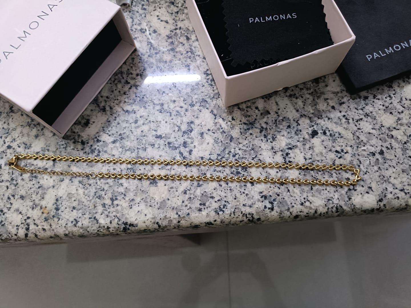 Customer photo review of Heart Link Chain Necklace