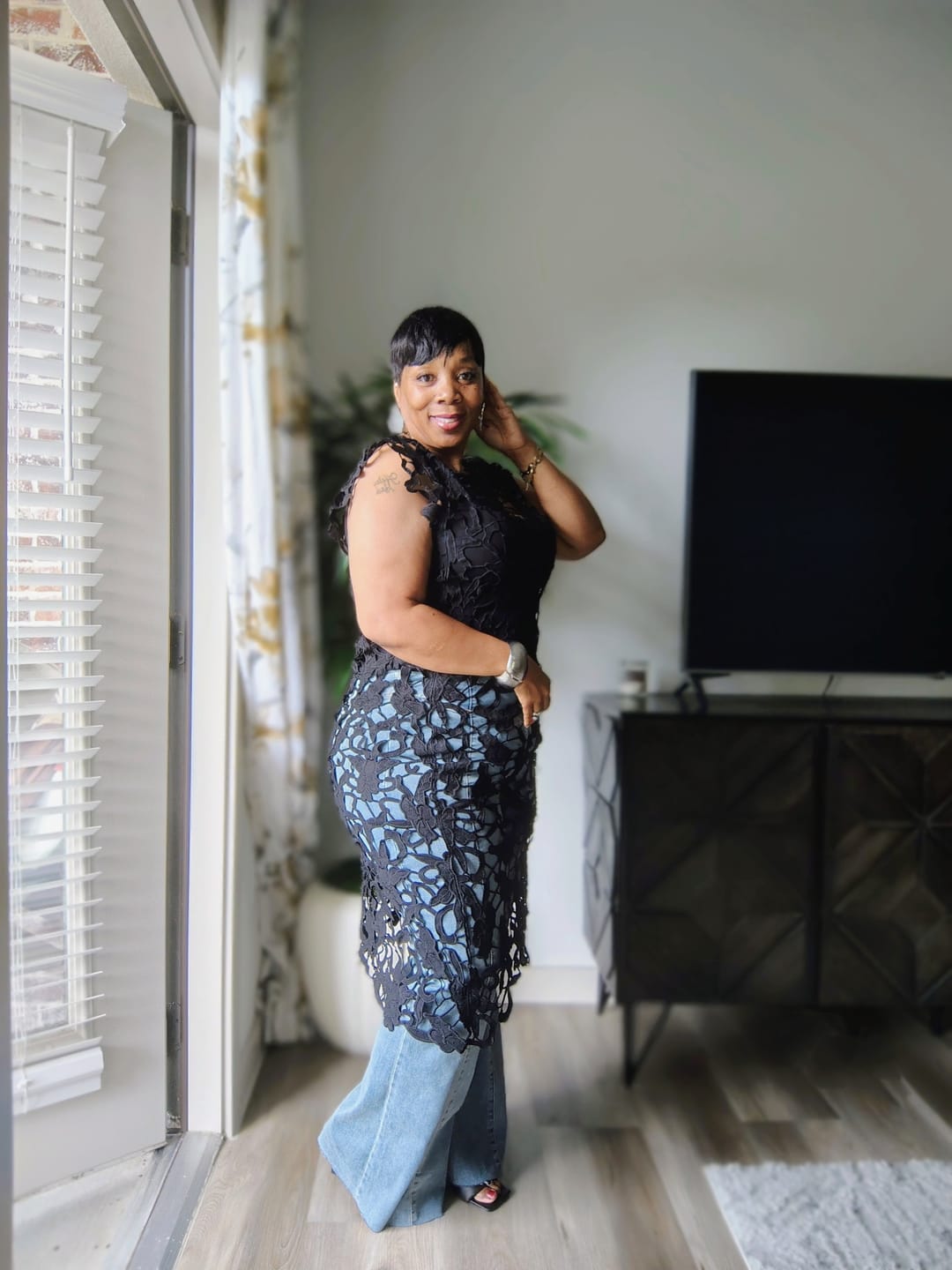 Customer photo review of Black Intermezzo Lace Dress