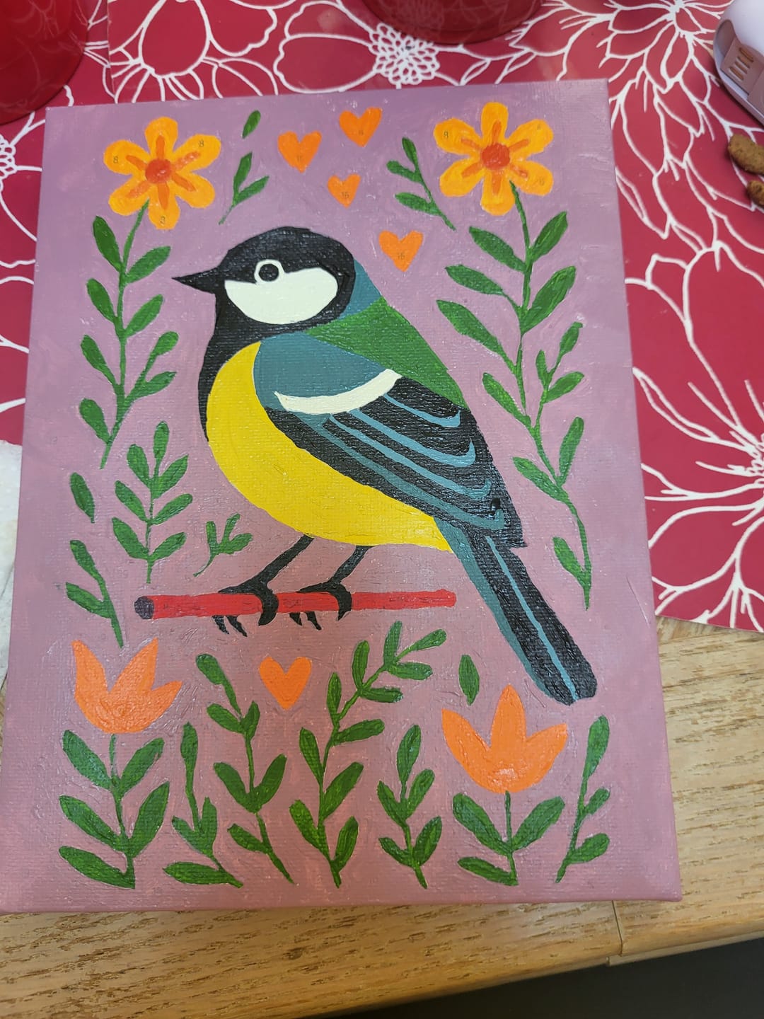 Customer photo review of 6 Mini Paintings - Colorful Birds Set