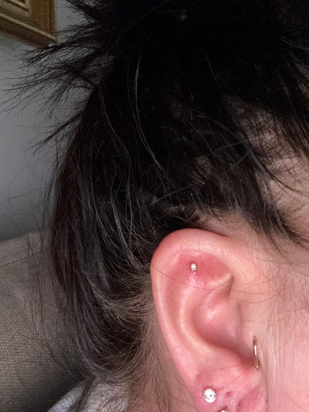 Customer photo review of Round Solitaire Stud Earrings - Moissanite