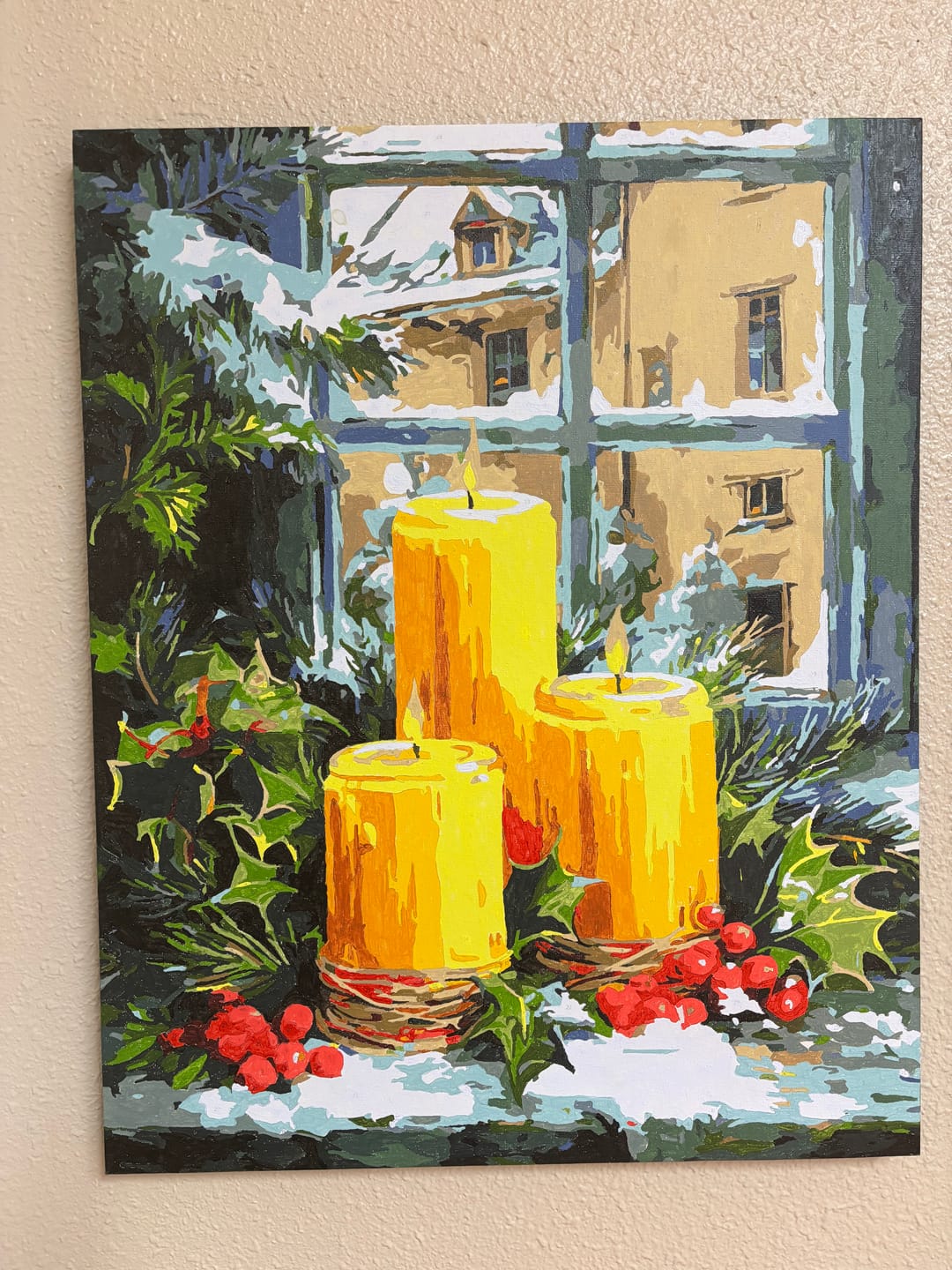 Customer photo review of Christmas Candles | Paint by Number